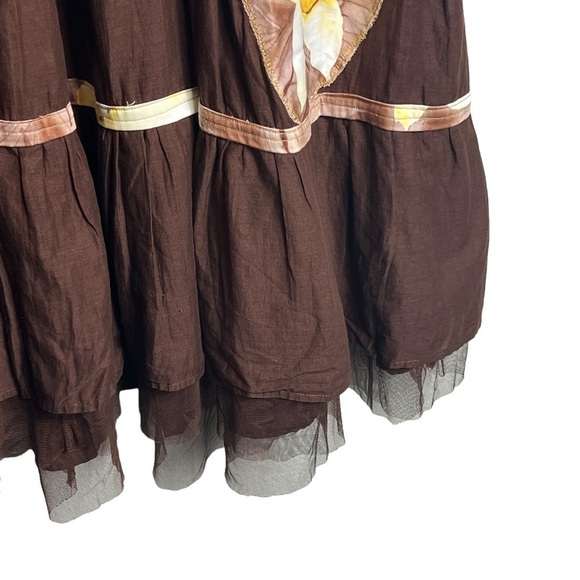 Additions by Chico's Maxi Skirt Chico's 3 US 16 Boho Peasant Chiffon Hem Floral - Picture 3 of 13